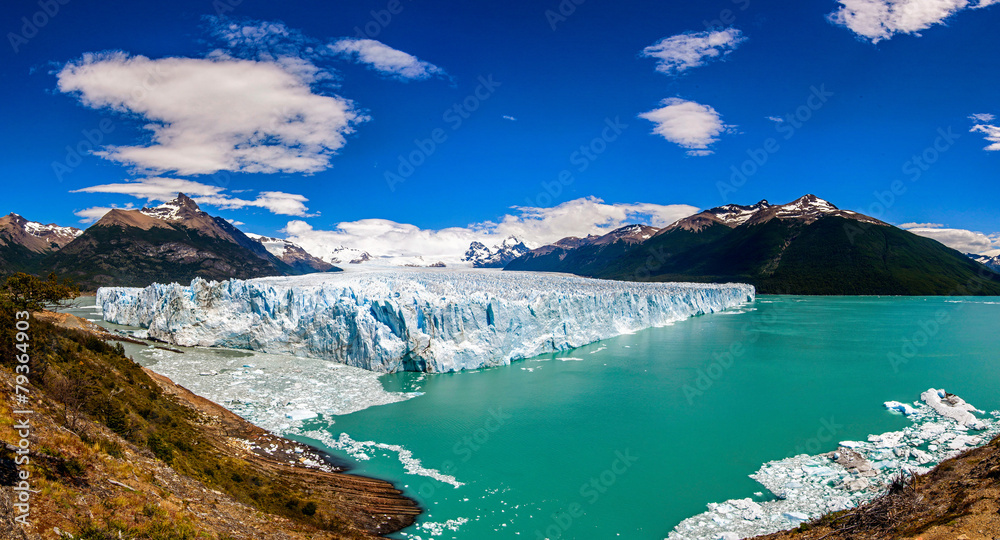 Panoramique du Perito Moreno - obrazy, fototapety, plakaty 