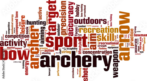 Archery word cloud concept. Vector illustration
