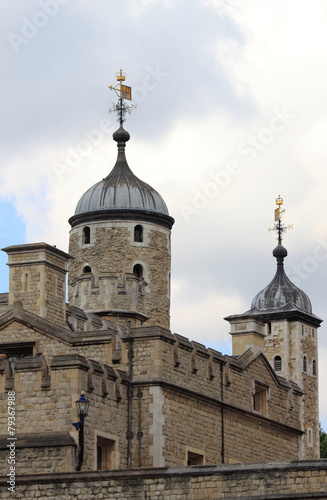 Domes of the stone fortress of the Tower of London, UK