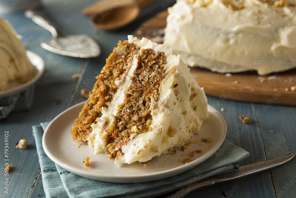 Fototapeta premium Healthy Homemade Carrot Cake