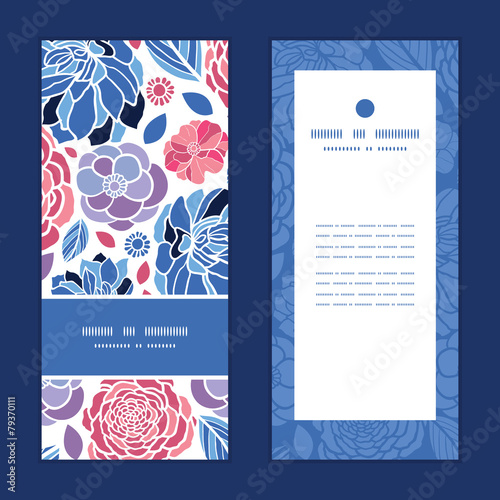 Fototapeta Naklejka Na Ścianę i Meble -  Vector mosaic flowers vertical frame pattern invitation greeting