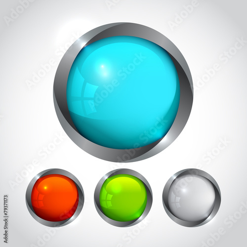 Grey blank button for your design. Vector icons