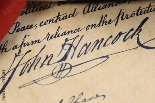 John Hancocks signature US constitution