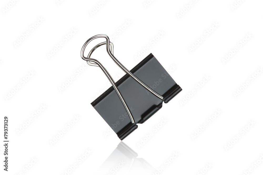 Clip black for document or paper clip attachment Clip black for document or paper clip attachment