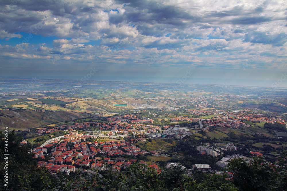 Landscape of Italy from San Marino