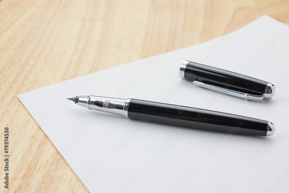 Fountain pen on paper Fountain pen on paper