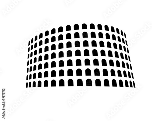 simple flat illustration of greek roman amphitheater colosseum 