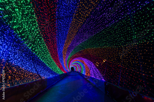 Colorful light tunnel