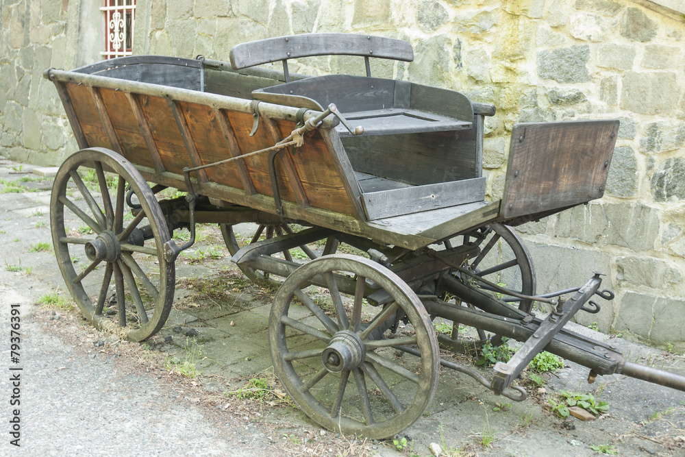 Old wooden horse wagon