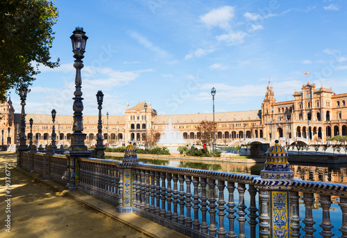  view of Plaza de Espana with fence. Seville