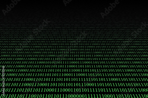 green binary code background perspective