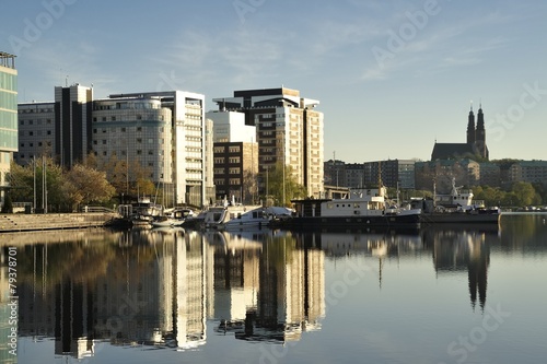 Modern apartment buildings