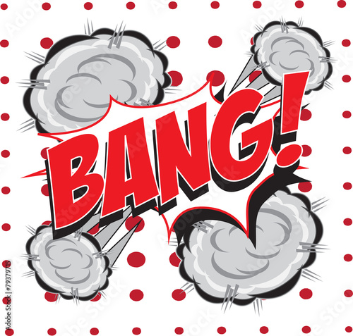 BANG! wording sound effect set design for comic background