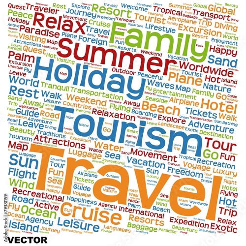 Conceptual tourism word cloud