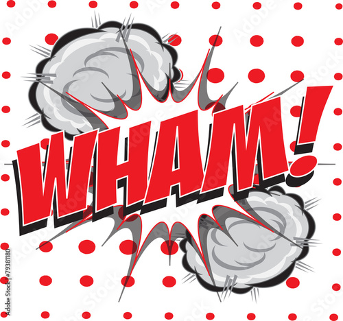 WHAM! wording sound effect set design for comic background