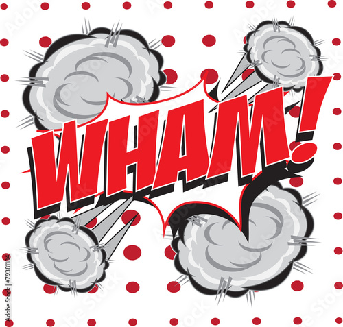 WHAM! wording sound effect set design for comic background