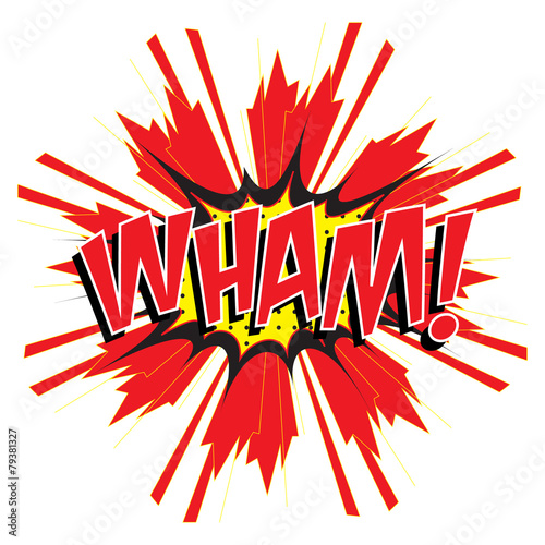 WHAM! wording sound effect set design for comic background