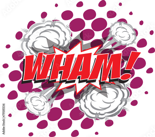 WHAM! wording sound effect set design for comic background