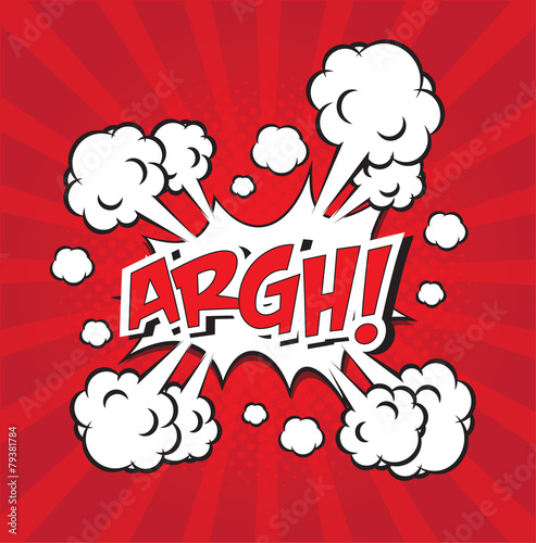 ARGH! wording in comic speech bubble in pop art style