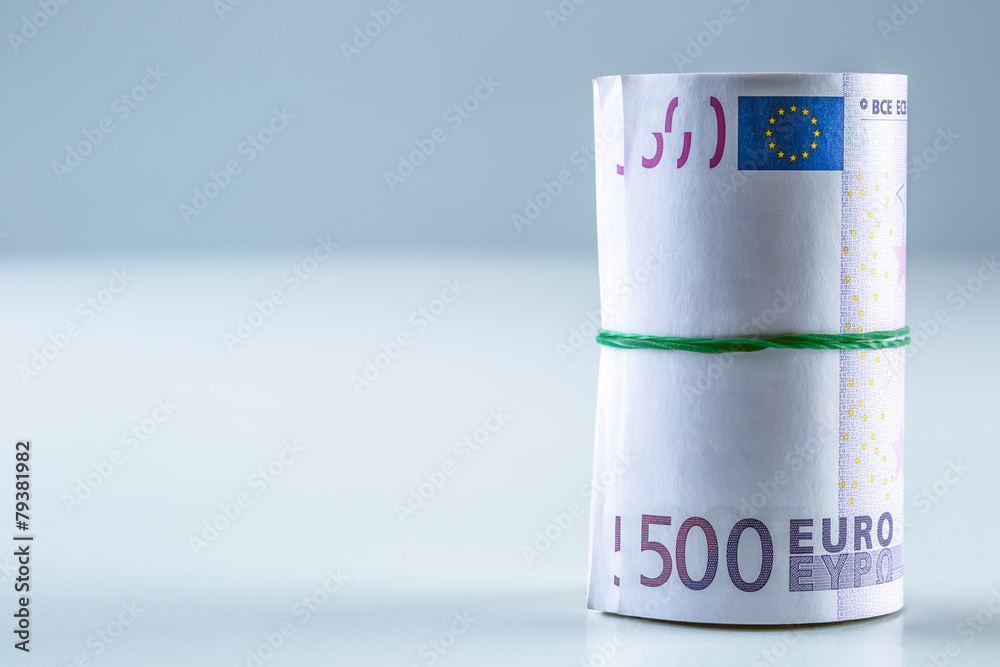 Rolled euro banknotes several thousand.Free space for your econo Rolled euro banknotes several thousand.Free space for your econo