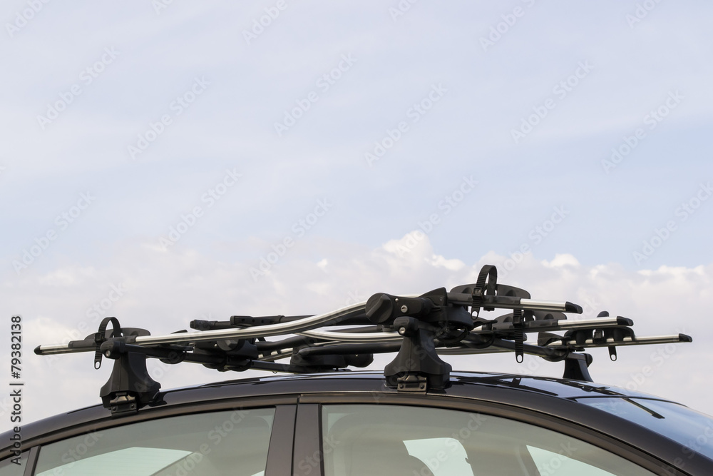 Roof mounted bike carrier Stock Photo | Adobe Stock