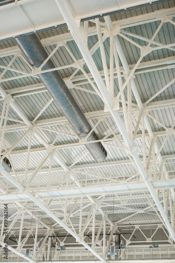 Metallic structure of industrial building roof Metallic structure of industrial building roof