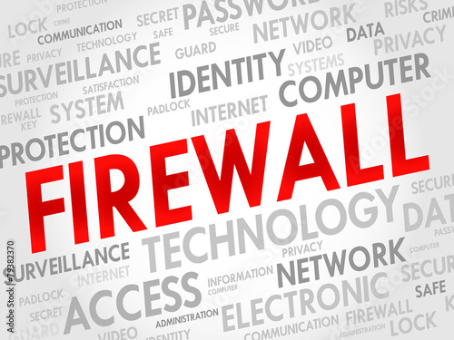 FIREWALL word cloud, security concept
