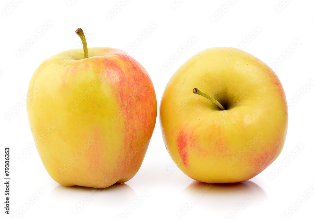 ripe apple on white background