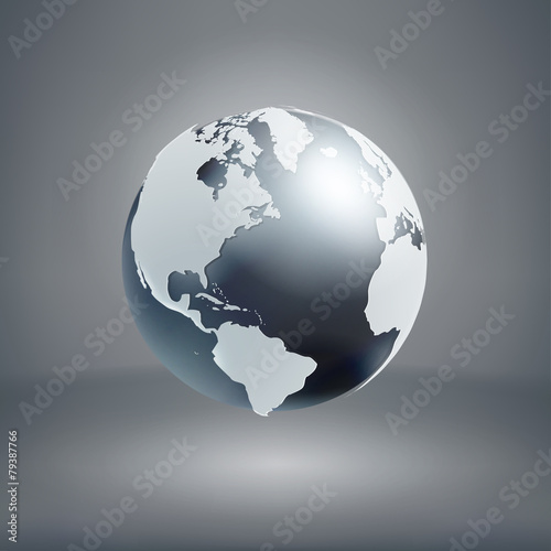 Vector 3d globe icon of the world
