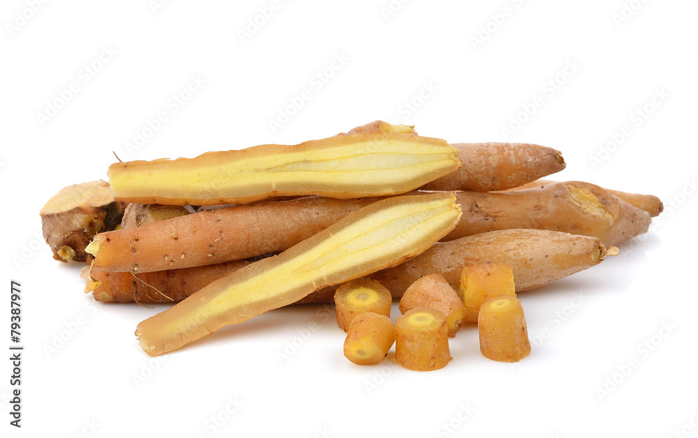Fingerroot, Kaempfer, Boesenbergia on white background Fingerroot, Kaempfer, Boesenbergia on white background
