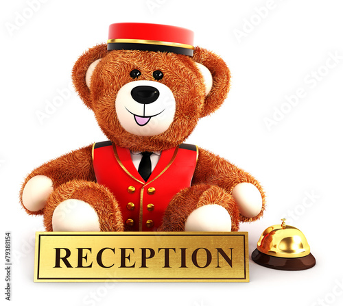 Φωτογραφία 3d teddy bear bellboy