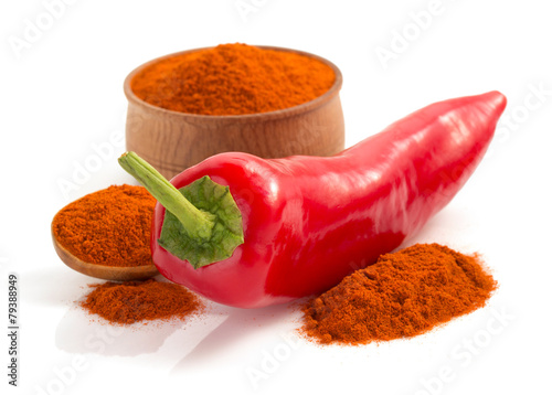 paprika powder isolated on white photo