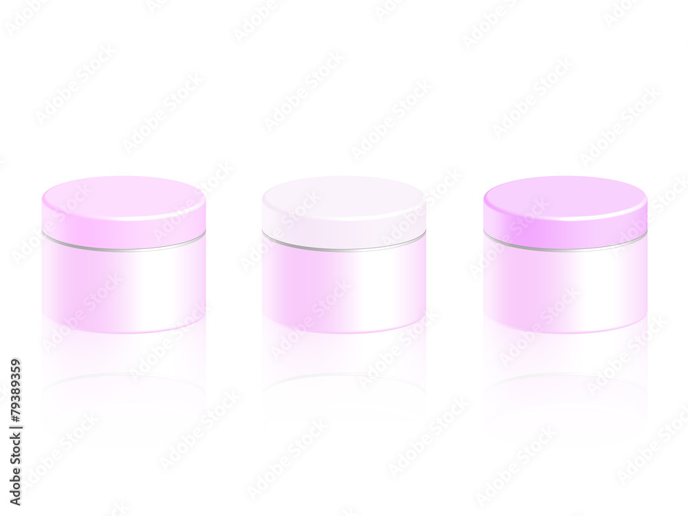 Cosmetic bottle for cream, gel, powder, pink colo Cosmetic bottle for cream, gel, powder, pink colo