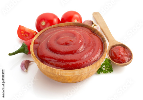 tomato sauce isolated on white photo