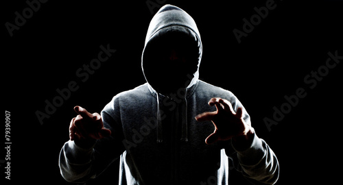 Futuristic hacker virtual attack