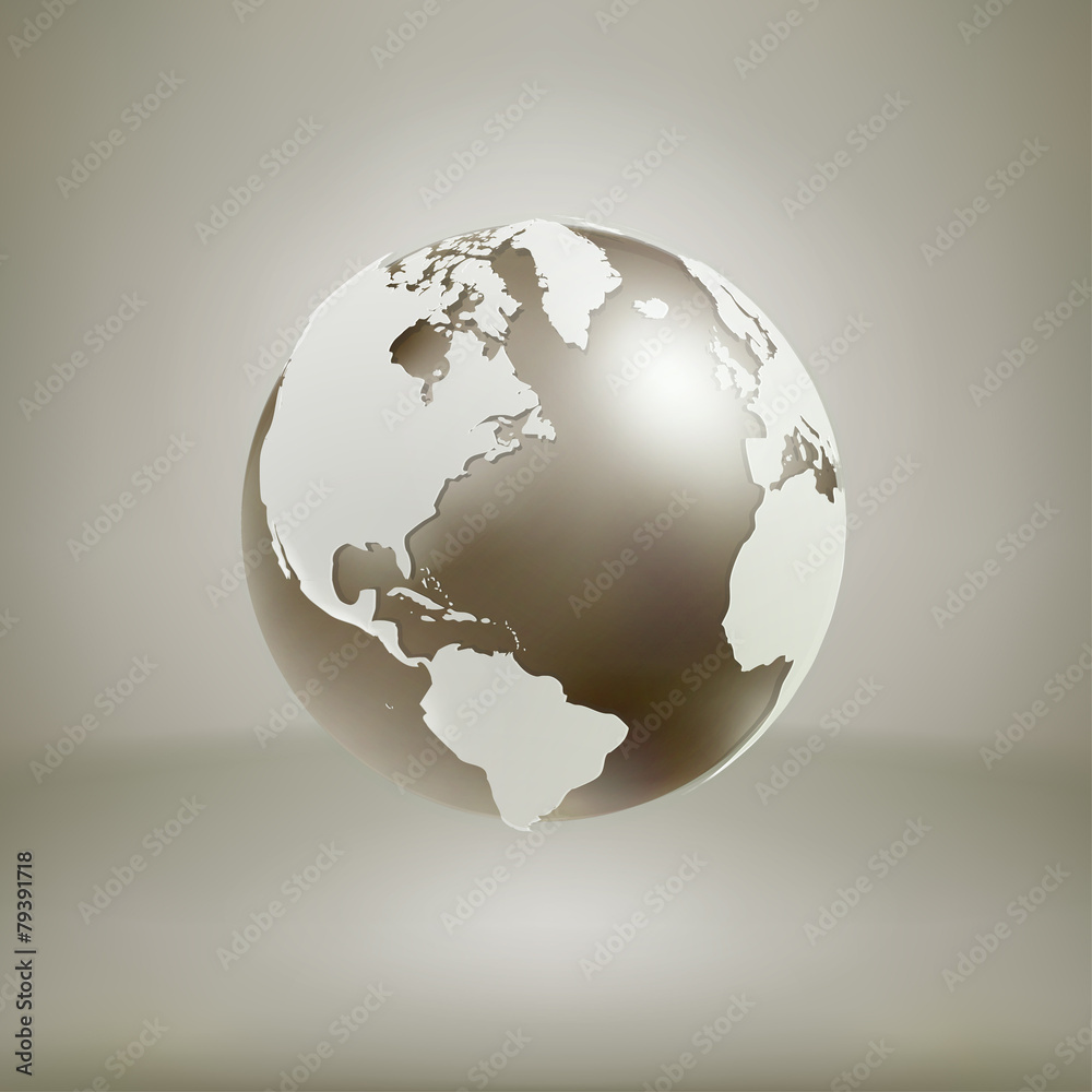 Vector 3d globe icon of the world Vector 3d globe icon of the world