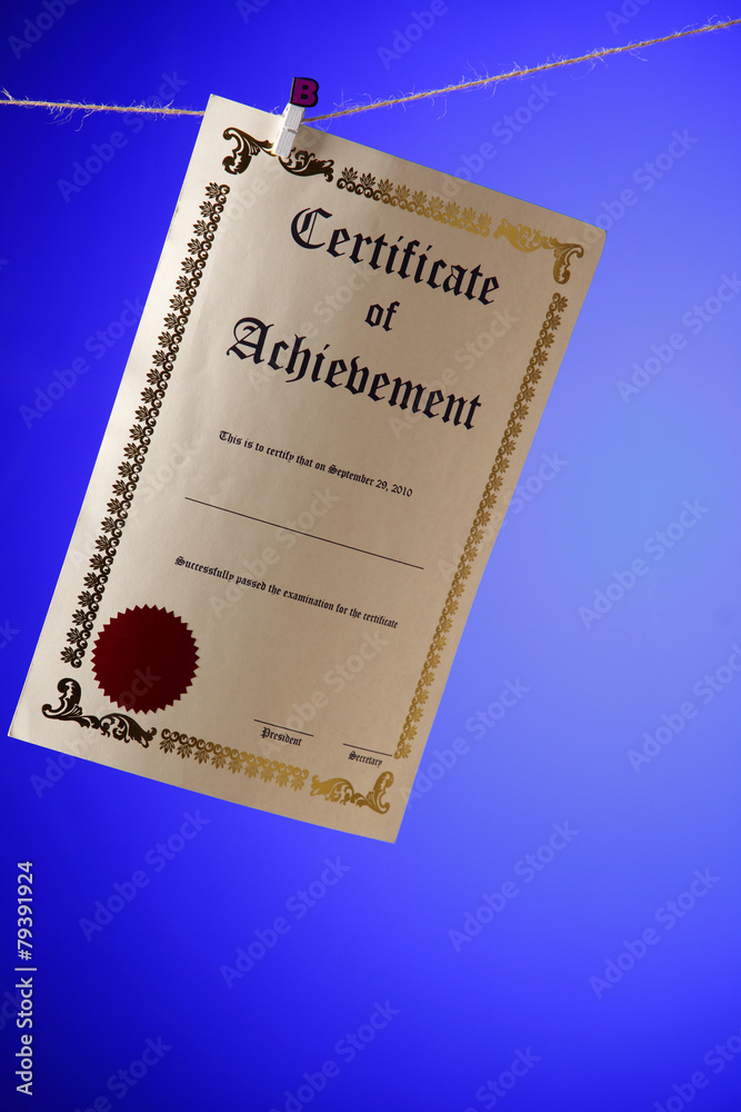 Fototapeta premium Certificate of achievement