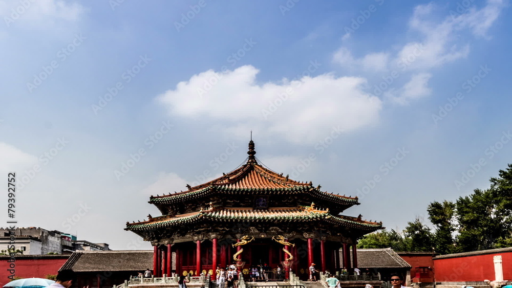 Walking from left to right,the famous Dazheng Hall in Forbidden City of Shenyang, China
Walking from left to right,the famous Dazheng Hall in Forbidden City of Shenyang, China