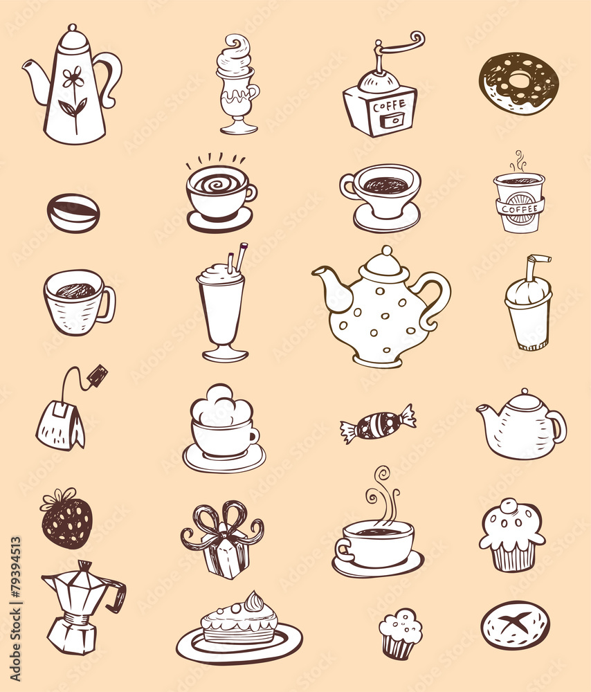 Coffee and tea design elements