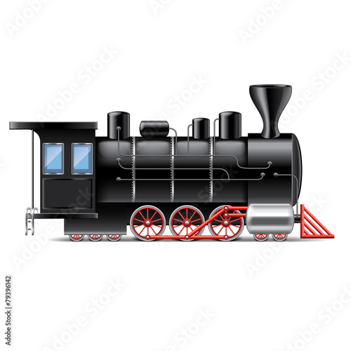 Locomotive isolated on white vector
