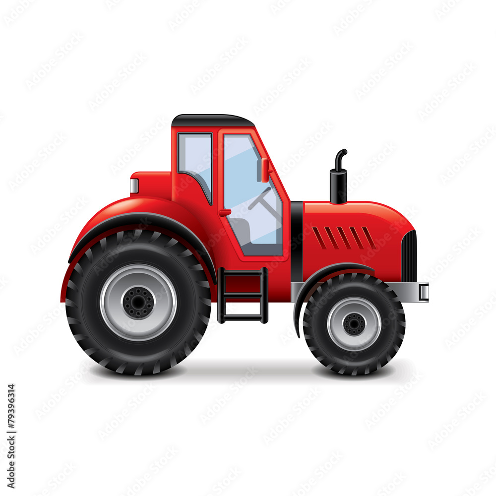 Tractor isolated on white vector Tractor isolated on white vector