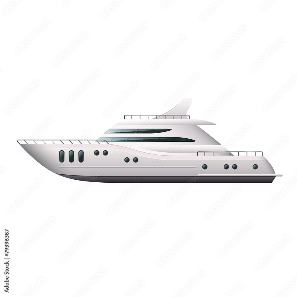 Yacht isolated on white vector