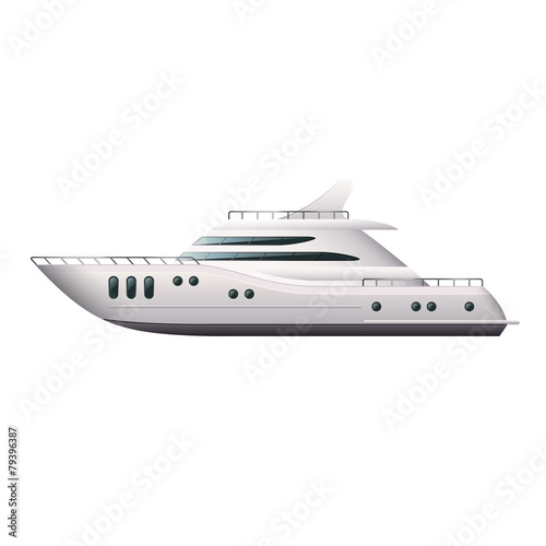 Yacht isolated on white vector © La Gorda