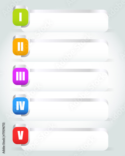 Modern numbered banners with white space.