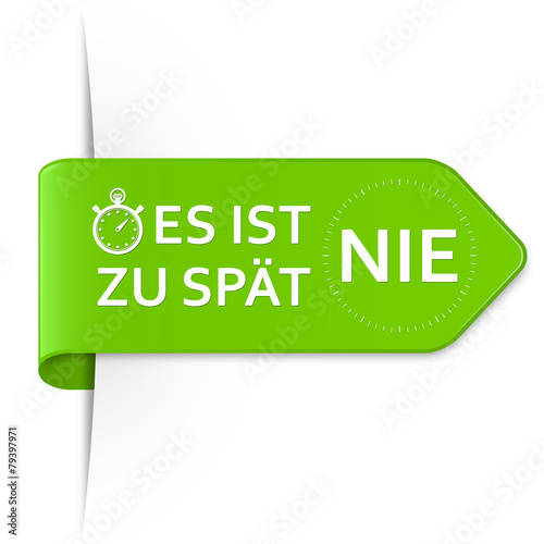 Langer hellgrüner Sticker Pfeil – es ist NIE zu spät