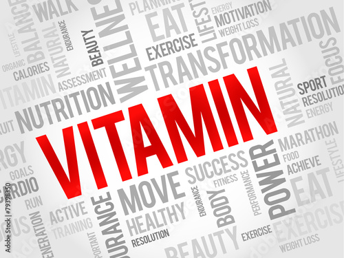 VITAMIN word cloud, fitness, sport, health concept