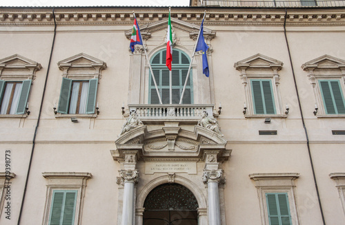 The Quirinal Palace in Rome Italy; the official residence of the