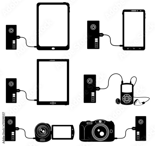power bank bw icon