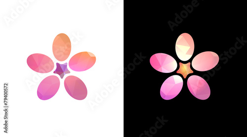 Flowers in mosaic style
