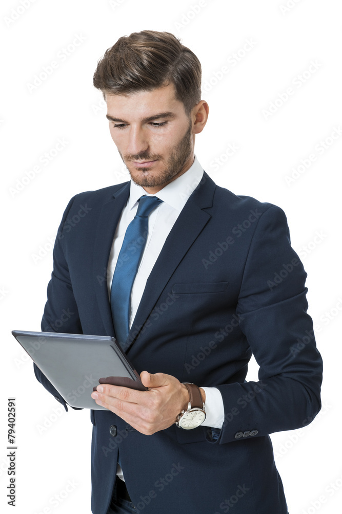 Businessman using a tablet computer Businessman using a tablet computer